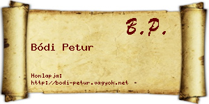 Bódi Petur névjegykártya